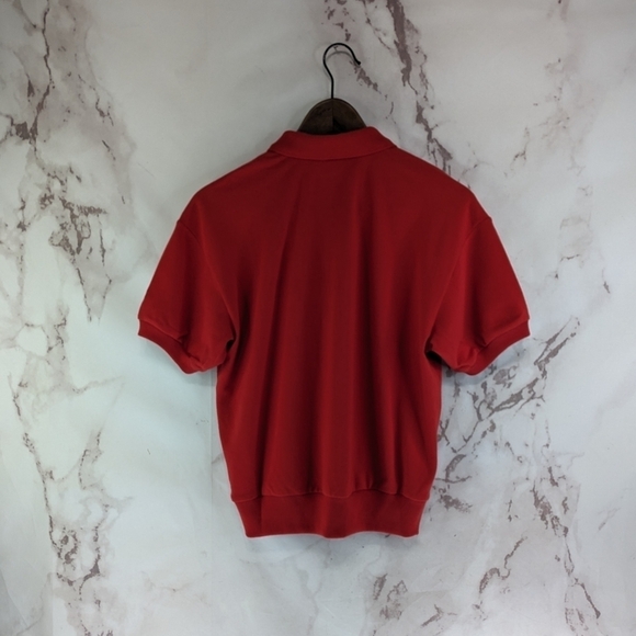 Everlane Shirt Women Small Red Oversized Polo Short Sleeve Organic Cotton Boxy - Picture 6 of 12